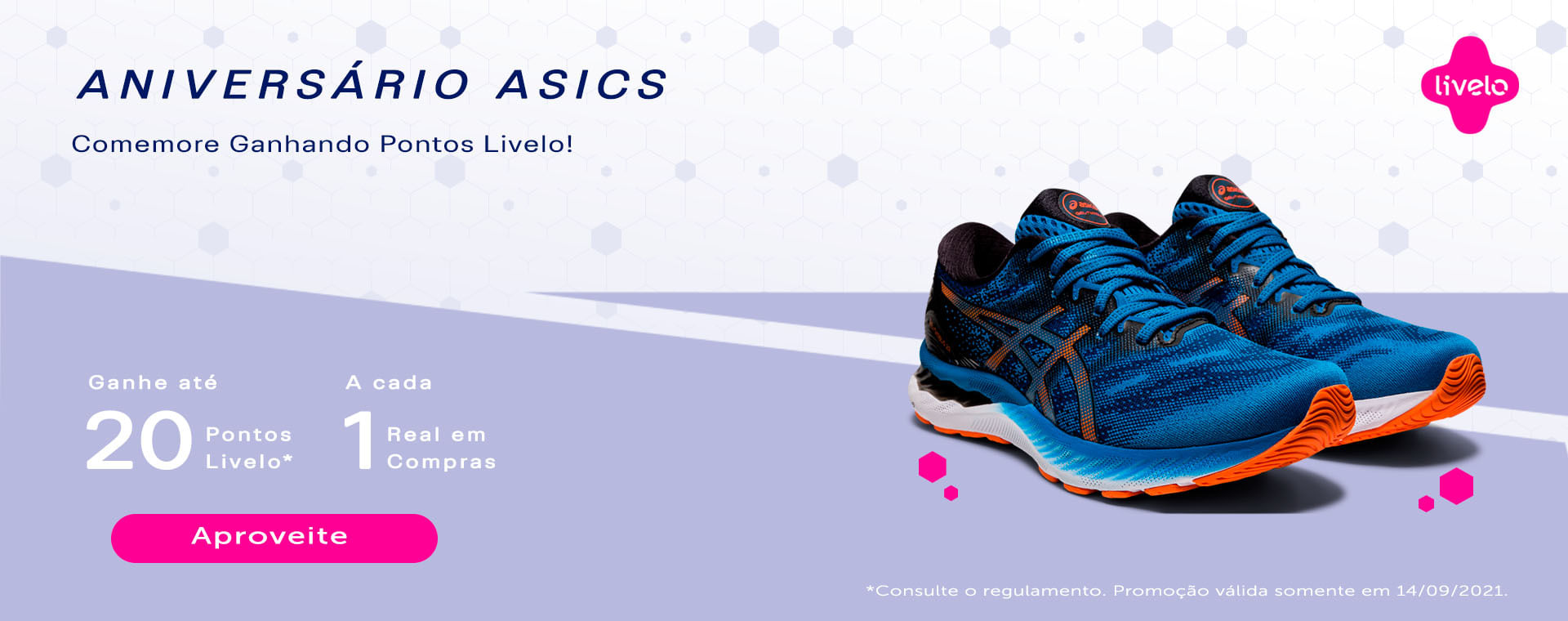 Livelo Asics 20 pontos