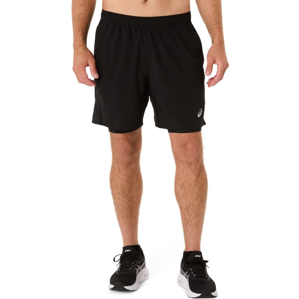Shorts ASICS Silver 2-N-1 7In – Masculino – Preto/Preto