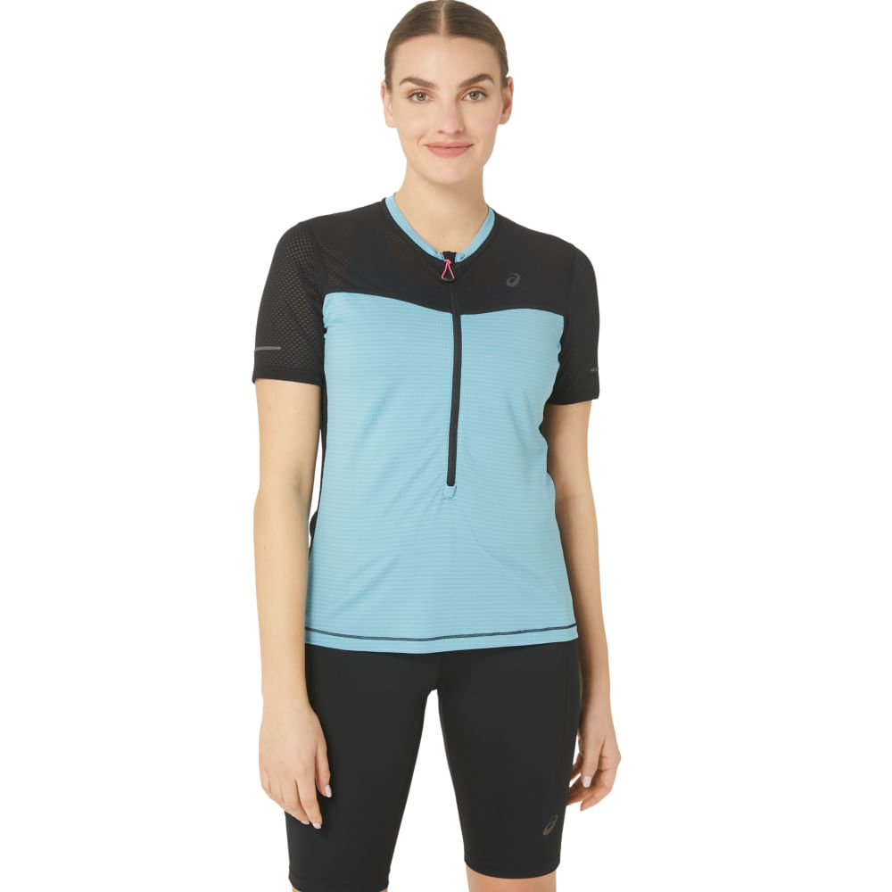Camiseta ASICS Fujitrail – Feminino – Preto/Azul