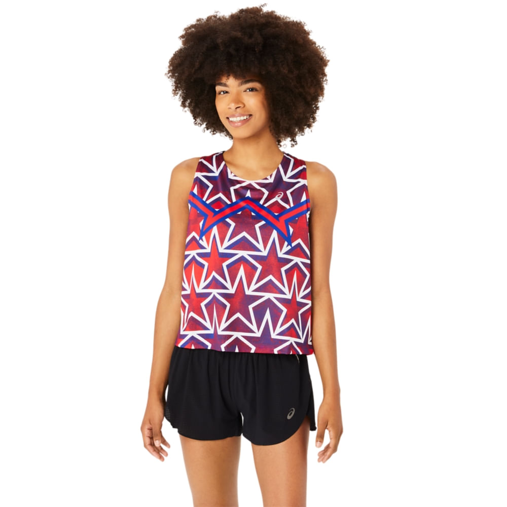 Regata ASICS Nations Run – Feminino – Vermelho/Azul