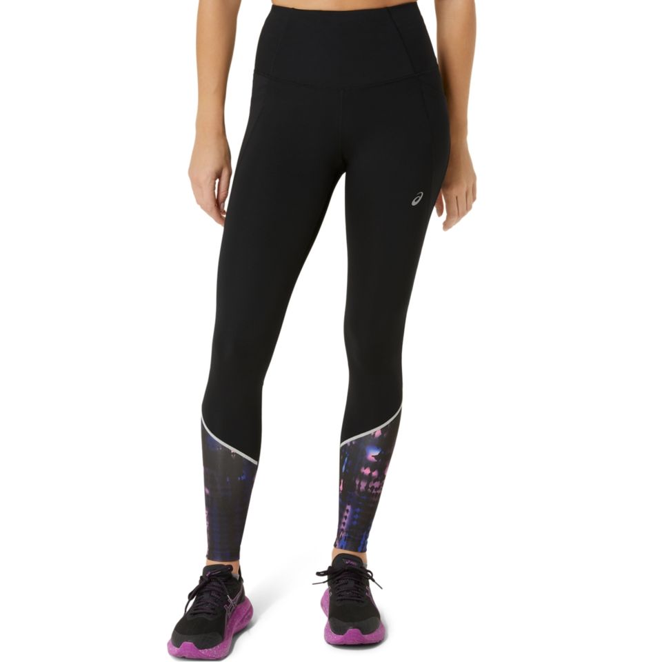 Calça Asics Legging Road Lite-Show - Feminino - Preto/Rosa