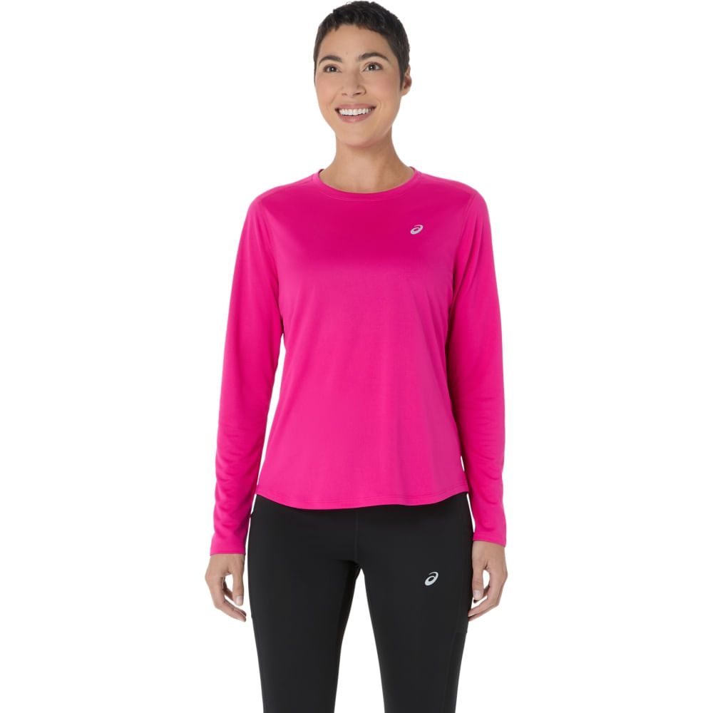 Camiseta ASICS Manga Longa Silver – Feminino – Rosa