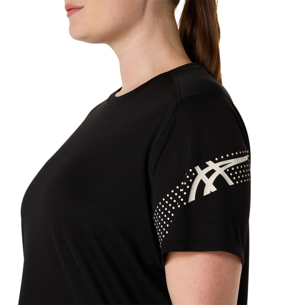 Camiseta ASICS Icon - Feminino - Preto - tam: GG — foto 3