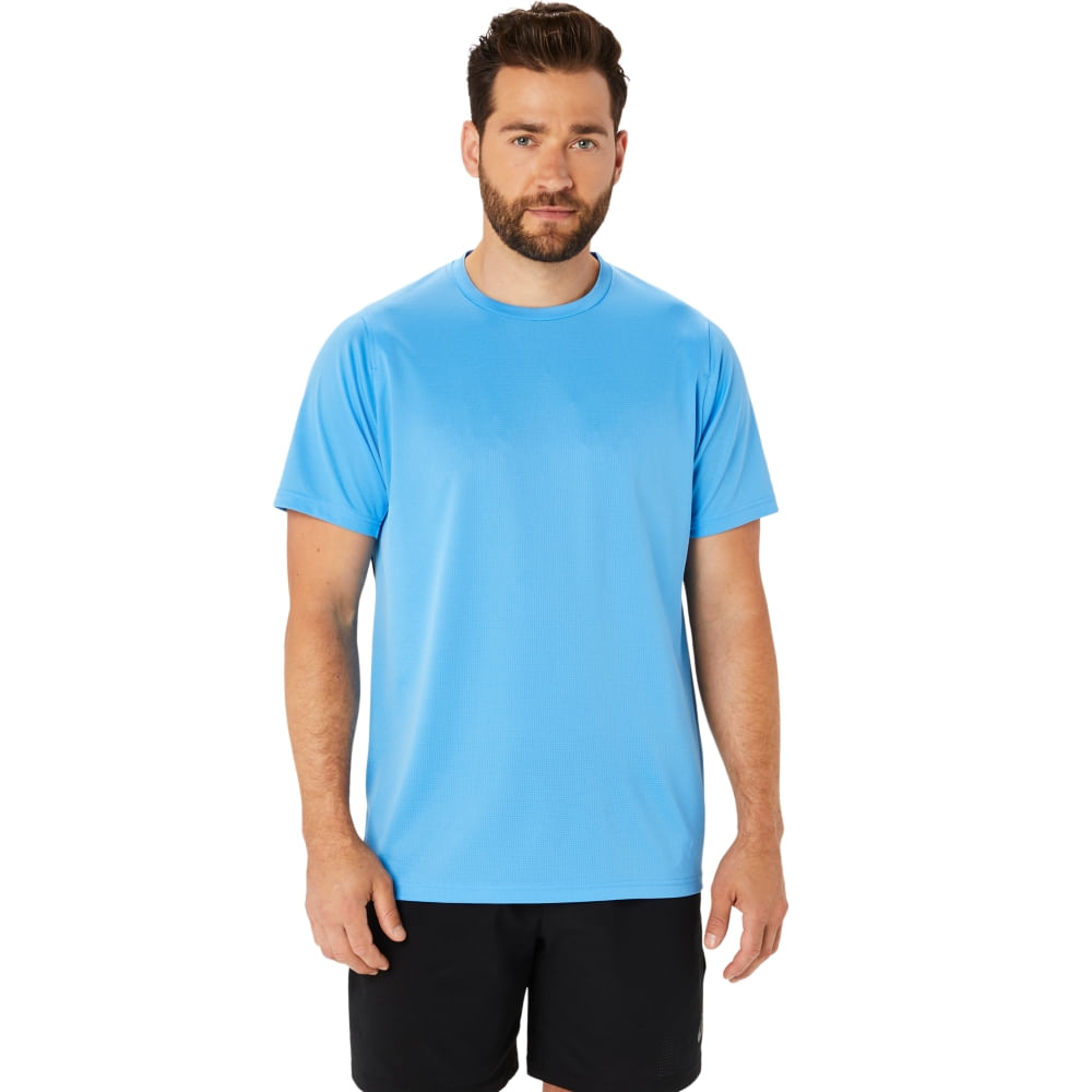 Camiseta ASICS Actibreeze Panel Jacquard - Masculino - Azul