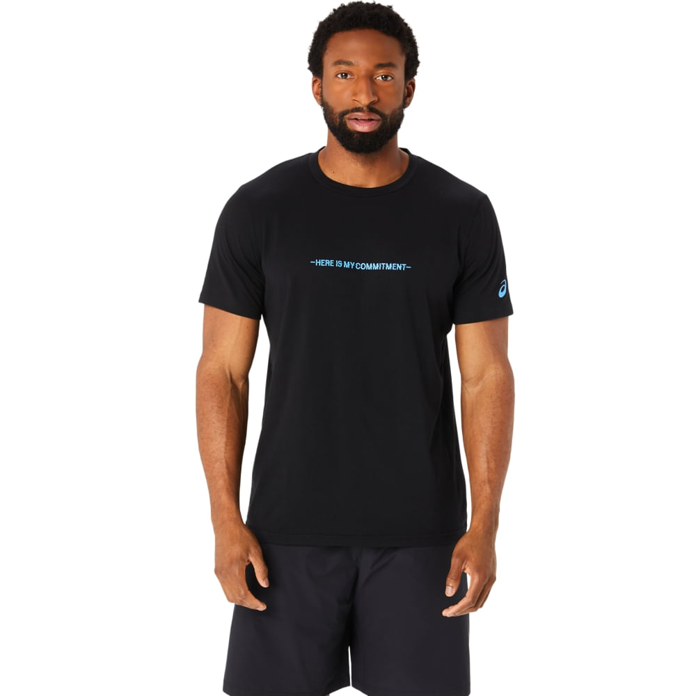 Camiseta ASICS Message Knit - Masculino - Preto