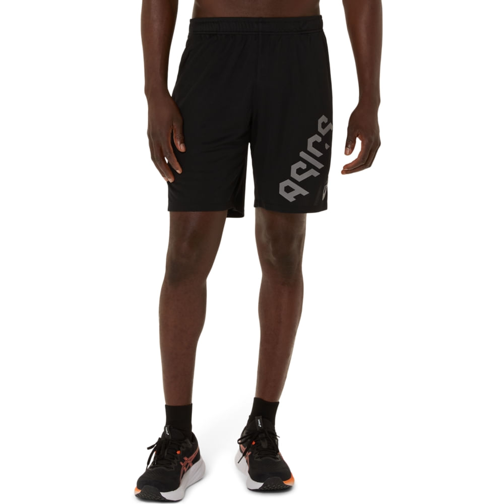 Shorts ASICS Hex Graphic Knit 9In - Masculino - Preto