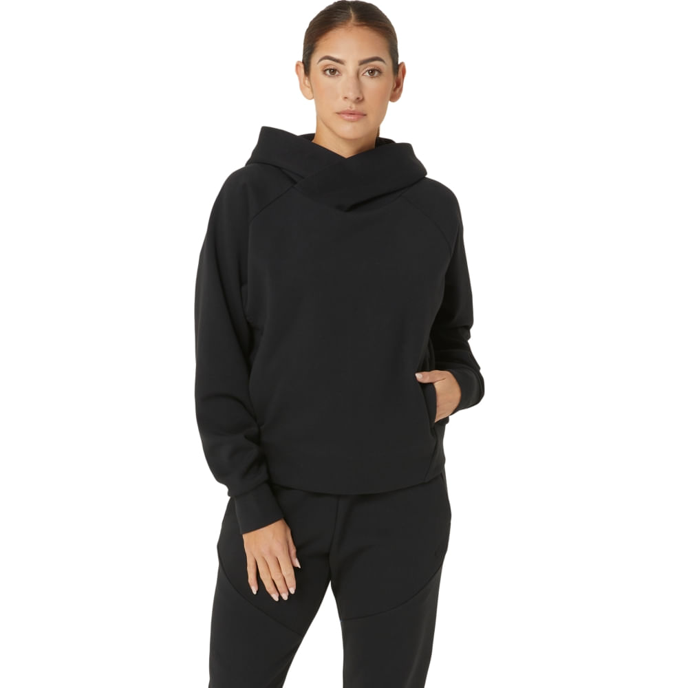 Blusão ASICS Mobility Knit Pullover Hoodie – Feminino – Preto