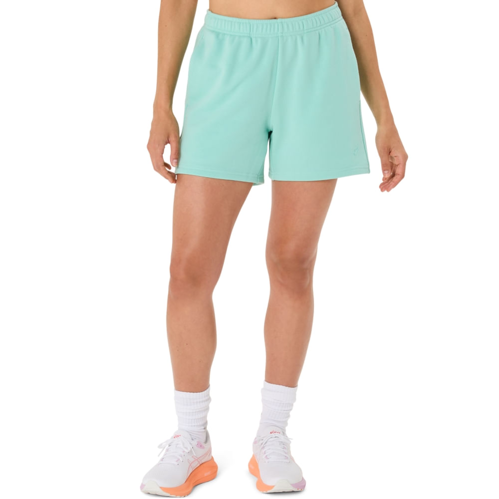 Shorts ASICS French Terry 5In - Feminino - Verde - tam: PP