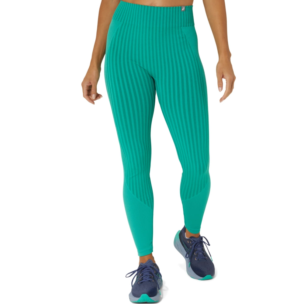 Calça ASICS Legging Nagino Flex Seamless - Feminino - Verde/Azul