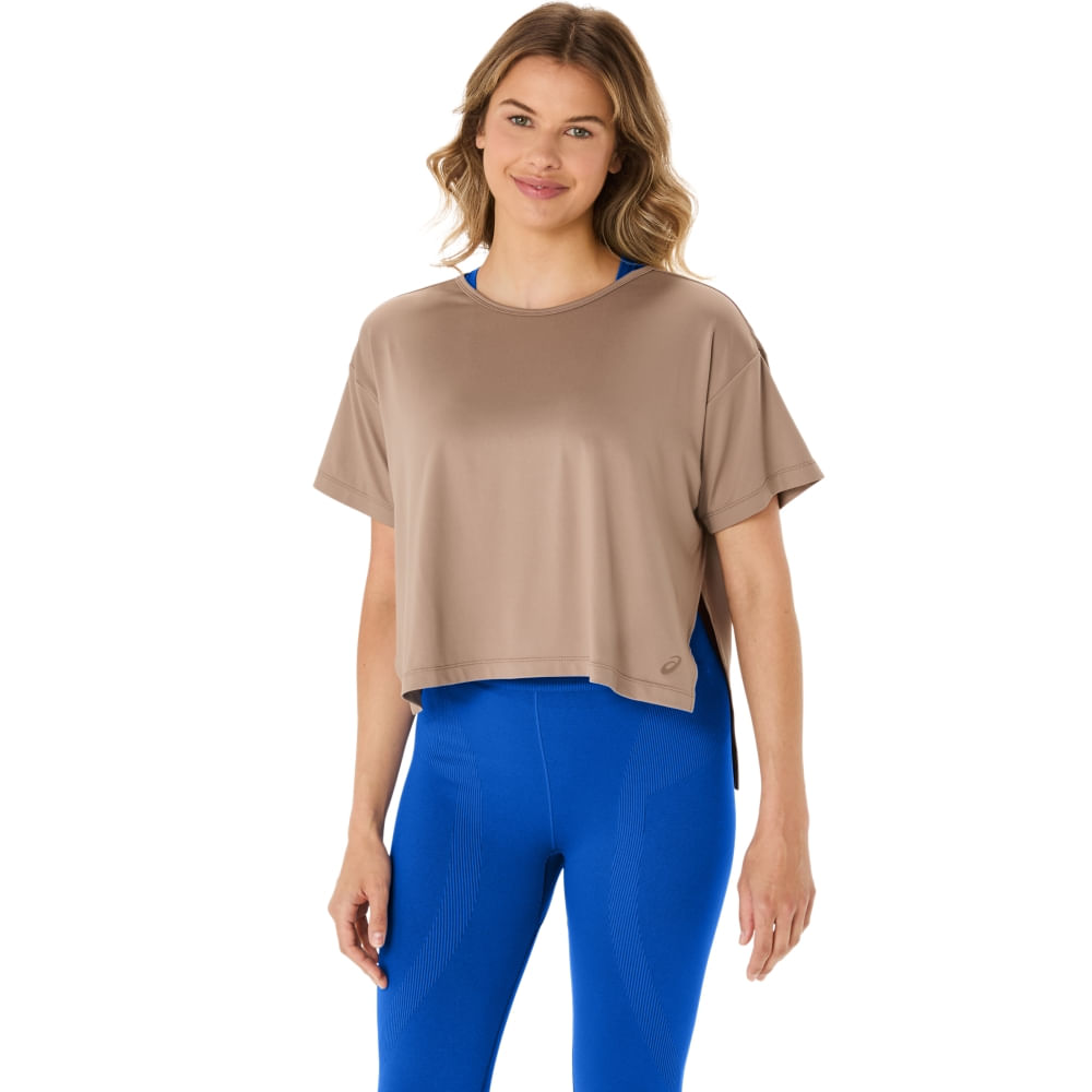 Camiseta ASICS Flex Stretch - Feminino - Marrom - tam: M