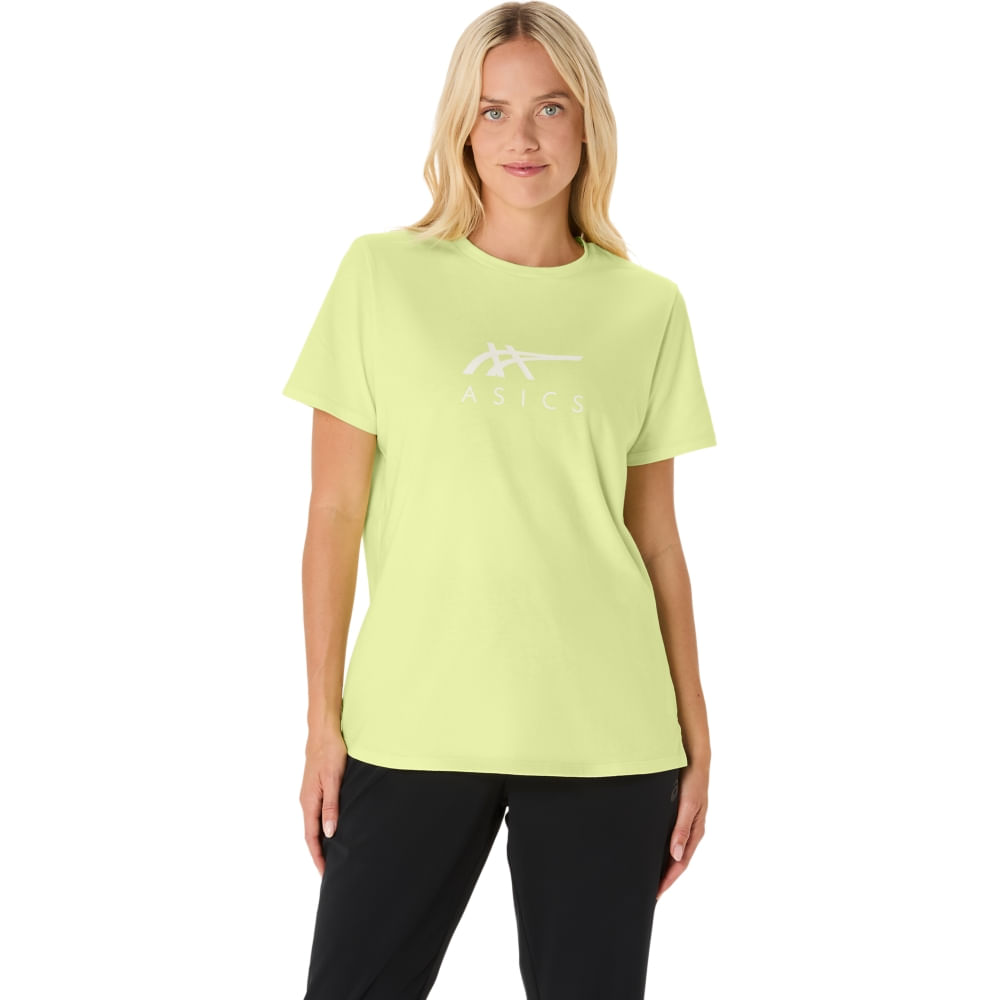 Camiseta ASICS Training Core Stripe Graphic – Feminino – Amarelo