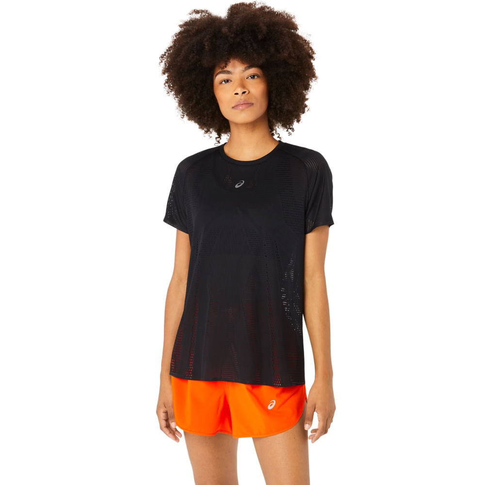 Camiseta ASICS Metarun - Feminino - Preto - tam: GG