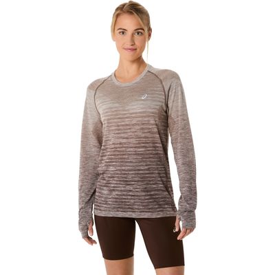 Camiseta ASICS Manga Longa Seamless - Feminino - Marrom/Marrom