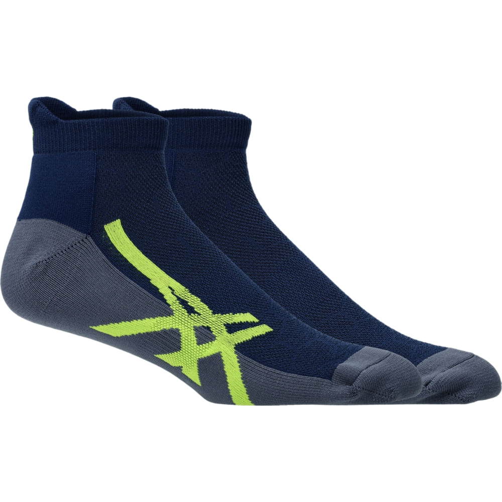 Meia ASICS Cushion Single Tab – Unissex – Azul/Amarelo