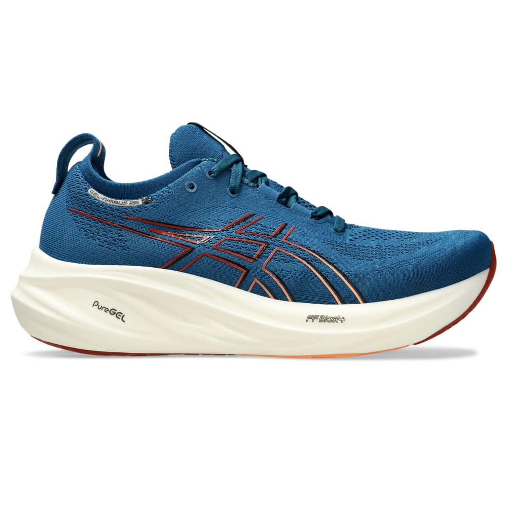 Tênis ASICS GEL-Nimbus 26 - Masculino - Azul/Laranja - tam: 40 Menor preço em Tênis ASICS GEL-Nimbus 26 - Masculino - Azul/Laranja - tam: 40
