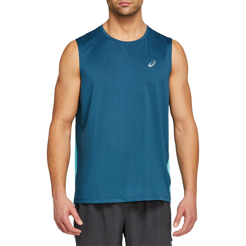 Camiseta Regata ASICS Race - Masculino - Azul - tam: P Menor preço em Camiseta Regata ASICS Race - Masculino - Azul - tam: P