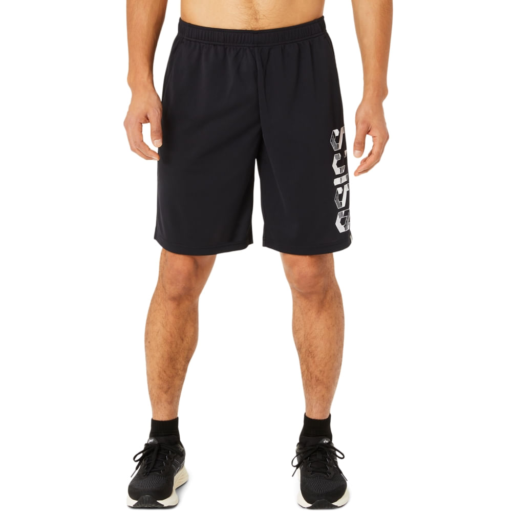 Shorts ASICS Hex Graphic Dry – Masculino – Preto/Branco