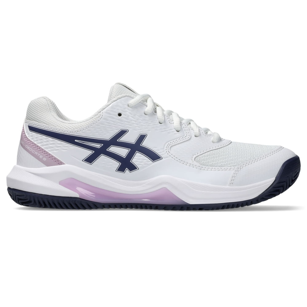 Tênis ASICS GEL-Dedicate 8 Clay - Feminino - Branco/Azul