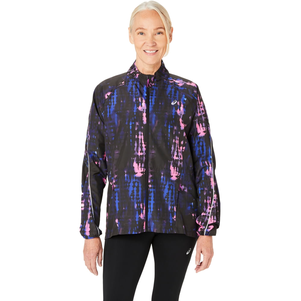 Jaqueta ASICS Road Lite-Show Packable - Feminino - Preto/Rosa