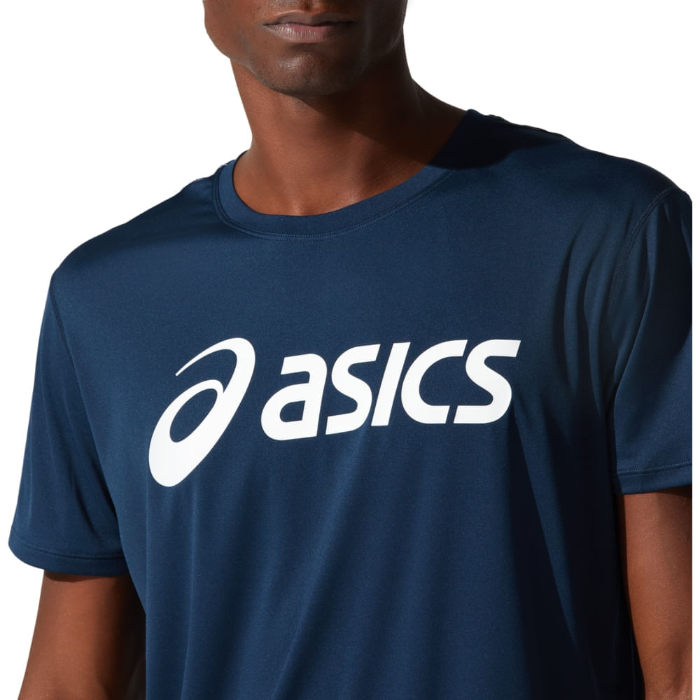 Camiseta ASICS Silver Logo – Masculino – Azul/Branco