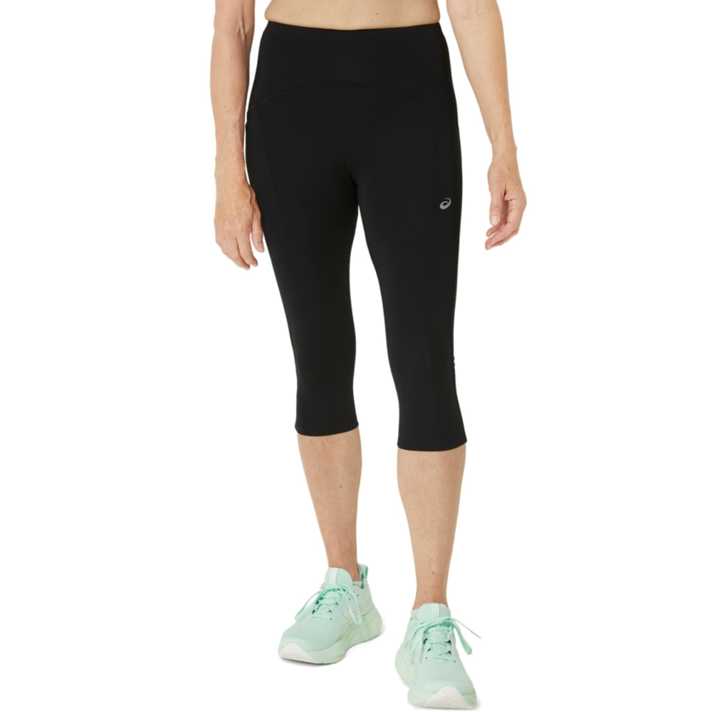 Calça ASICS Legging Road Capri Cintura Alta - Feminino - Preto - tam: P