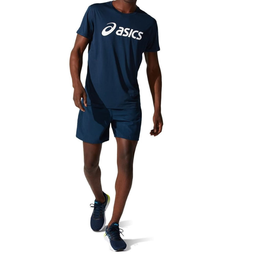 Camiseta ASICS Silver Top - Masculino - Azul Marinho