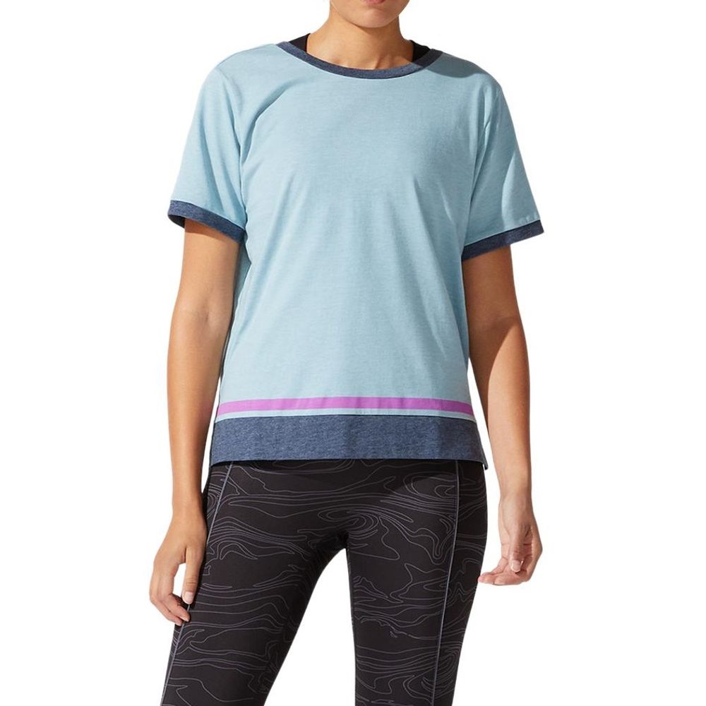 Camiseta ASICS Color Block - Azul - Feminina