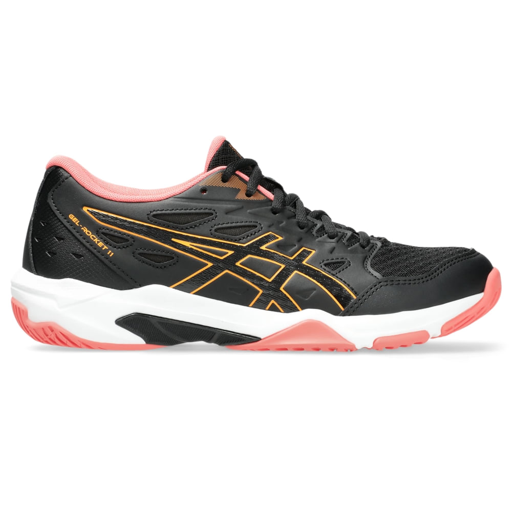 Tênis ASICS Gel-Rocket 11 - Feminino - Preto/Laranja