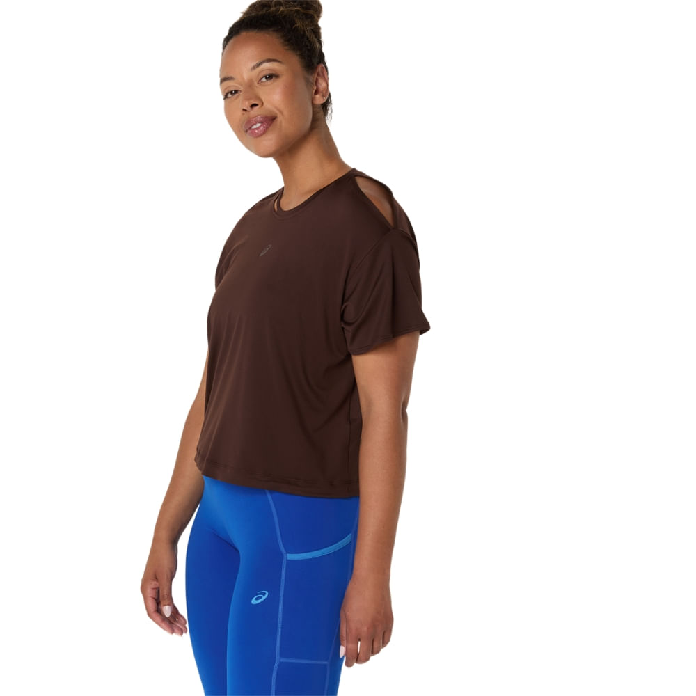 Camiseta ASICS Nagino Flex - Feminino - Marrom - tam: P — foto 3