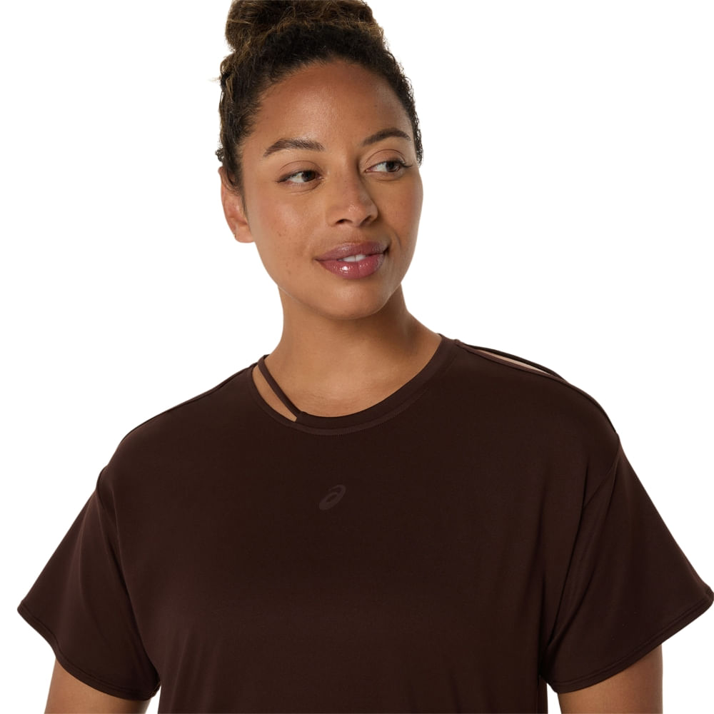 Camiseta ASICS Nagino Flex - Feminino - Marrom - tam: P — foto 4