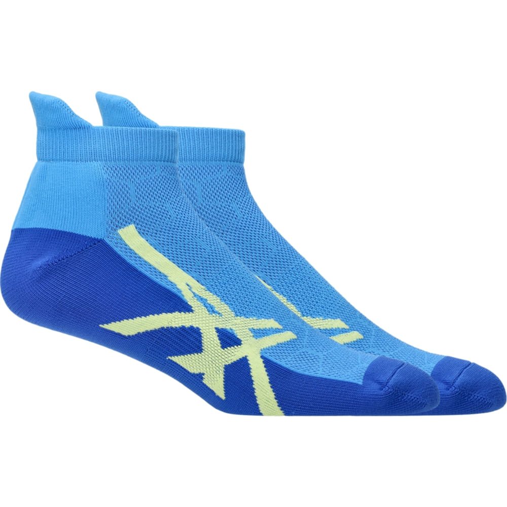 Meia ASICS Cushion Single Tab – Unissex – Azul/Amarelo
