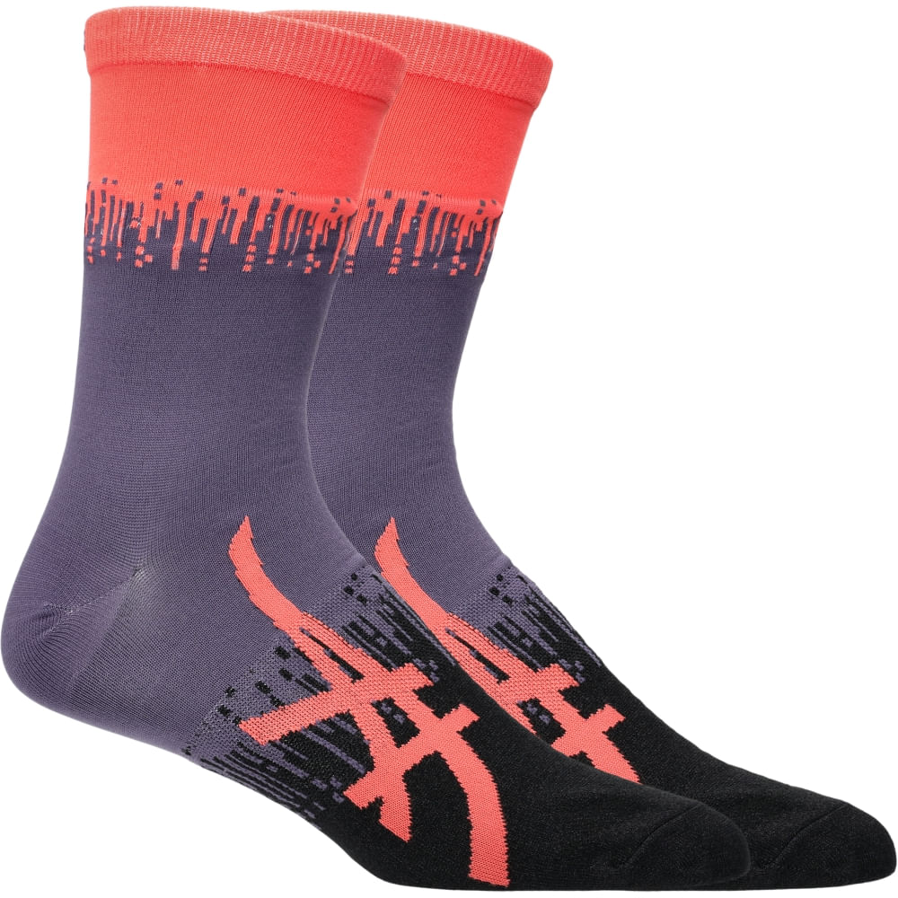 Meia ASICS Light Mesh Crew – Unissex – Roxo/Preto