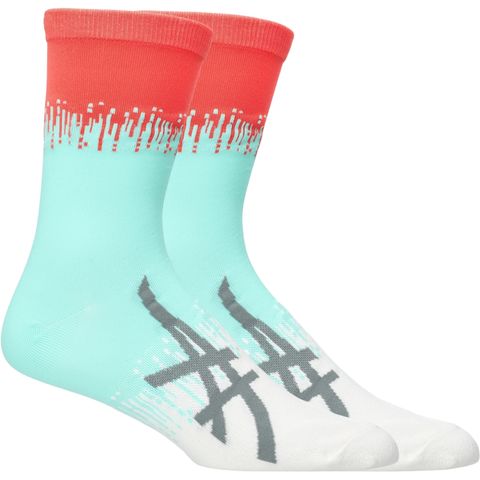 Meia Asics Light Mesh Crew  - Unissex - Verde/Branco — ASICS