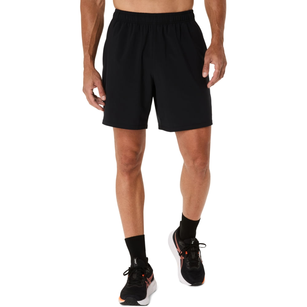 Shorts ASICS Spiral Embroidery Woven 7In – Masculino – Preto