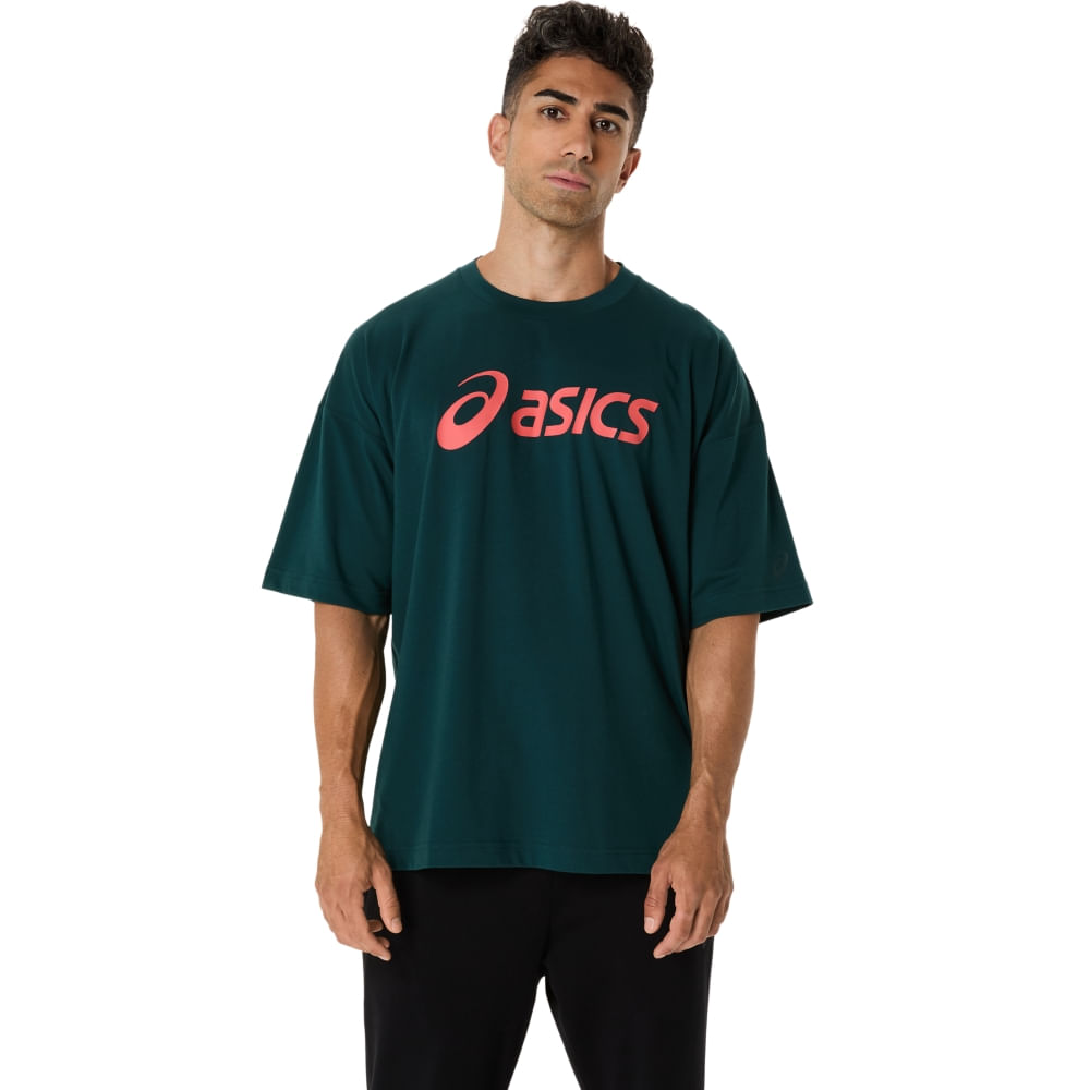 Camiseta ASICS Graphic Relax Fit - Masculino - Verde - tam: GG
