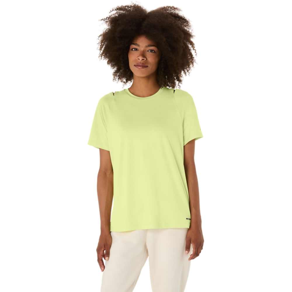 Camiseta ASICS Actibreeze Jacquard - Feminino - Amarelo - tam: PP