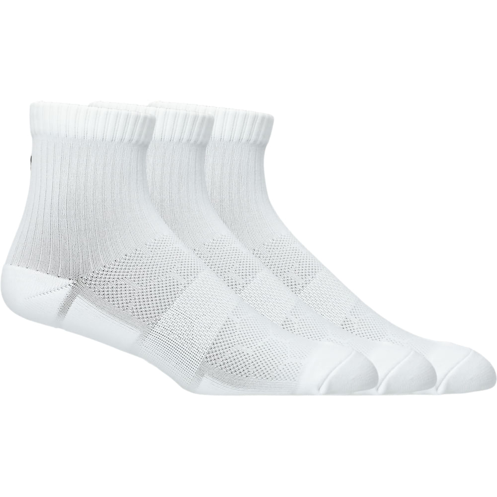 Meia ASICS Practice Quarter 3 Pack – Unissex – Branco