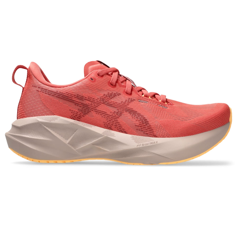 Tênis ASICS Novablast 5 – Feminino – Rosa/Roxo