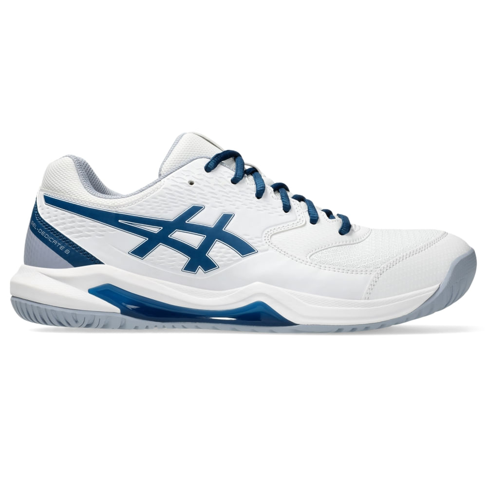 Tênis ASICS GEL-Dedicate 8 - Masculino - Branco/Azul