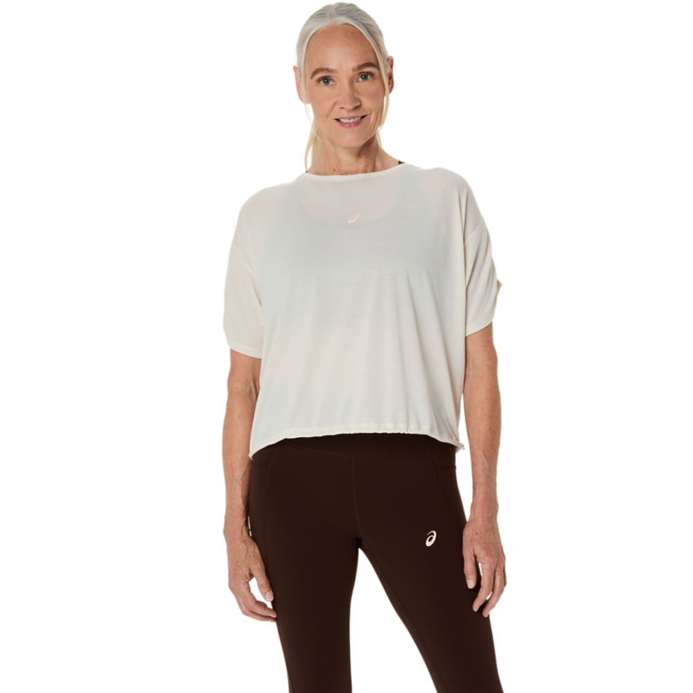 Camiseta ASICS Nagino Run Adjustable - Feminino - Bege - tam: 3G