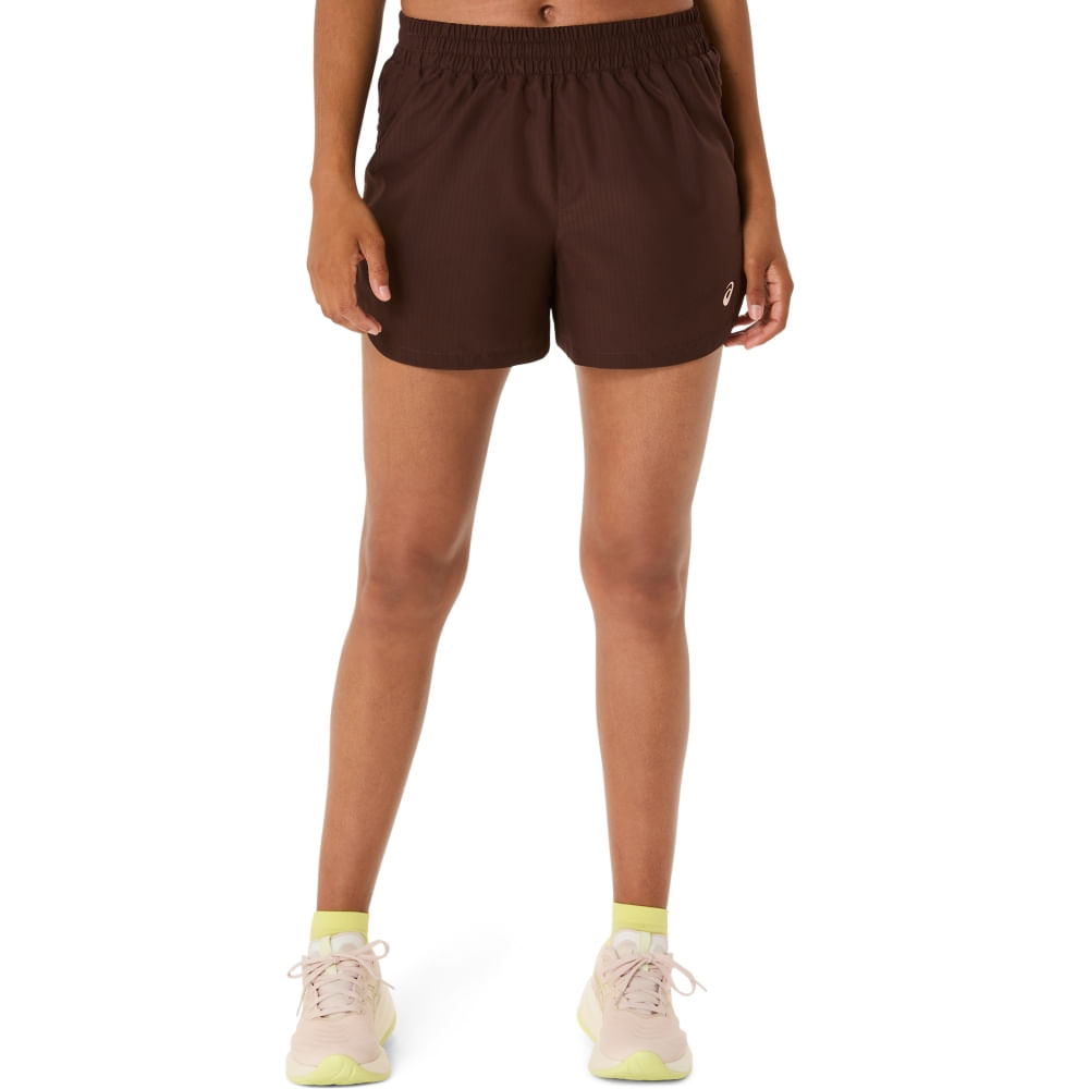 Shorts ASICS Nagino Run Adjustable 4In - Feminino - Marrom