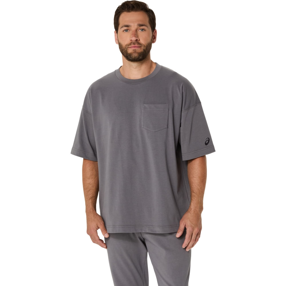 Camiseta ASICS Heavy Weight Relaxed Pocket - Masculino - Cinza - tam: P