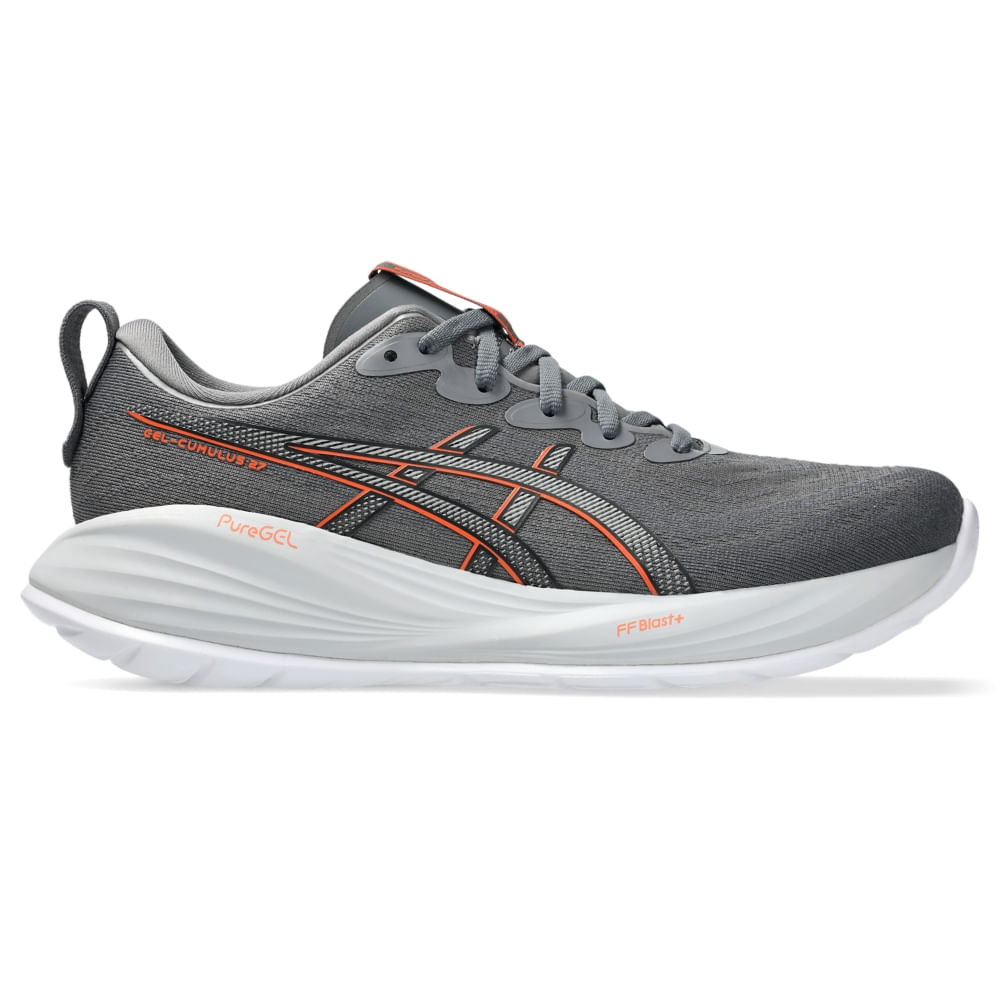 Tênis ASICS GEL-Cumulus 27 - Masculino - Cinza/Laranja