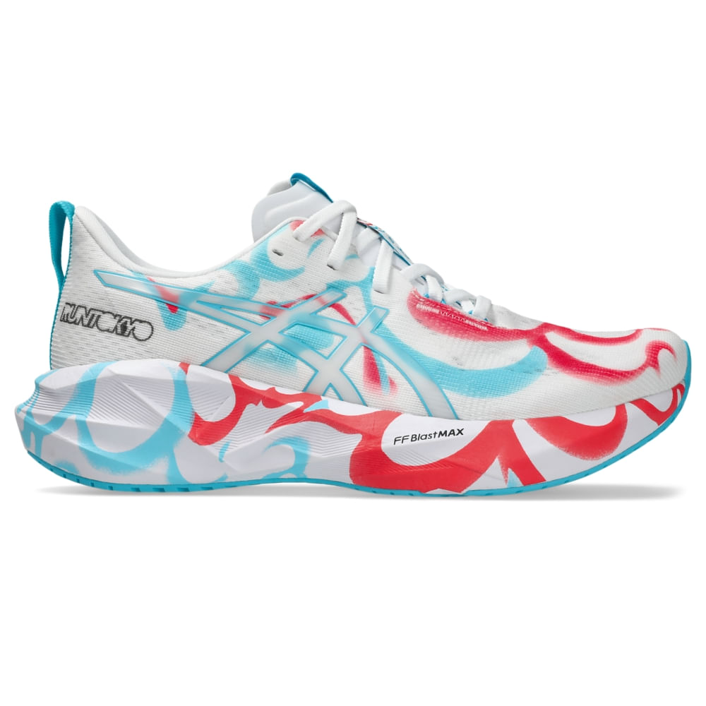 Tênis ASICS Novablast 5 Tokyo - Masculino - Branco/Azul