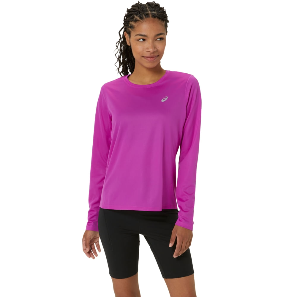 Camiseta ASICS Manga Longa Silver – Feminino – Rosa