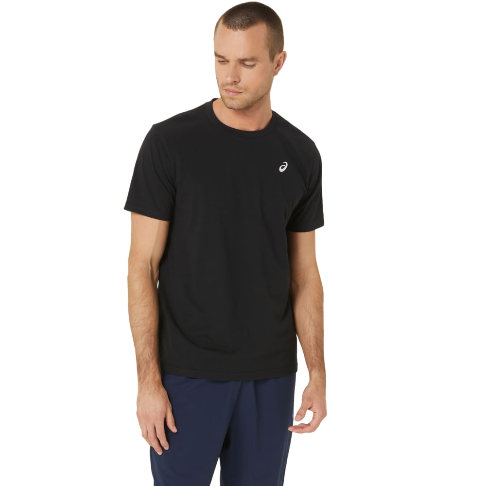 Camiseta ASICS Spiral Embroidery - Masculino - Preto - tam: P