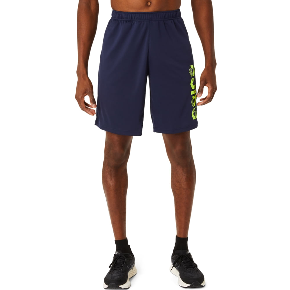 ウェア aaas Shorts ASICS Hex Graphic Dry - Masculino - Azul/Amarelo - ASICS Brasil