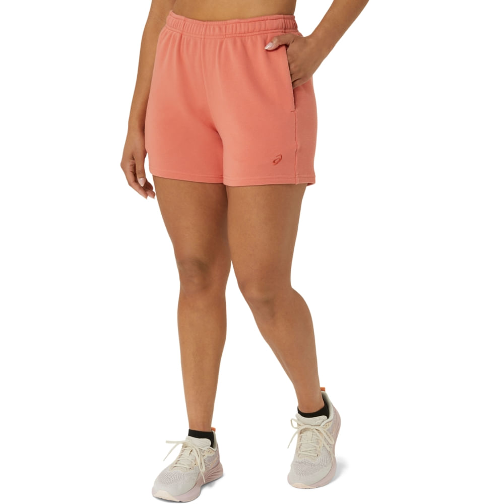 Shorts ASICS French Terry 5In - Feminino - Vermelho