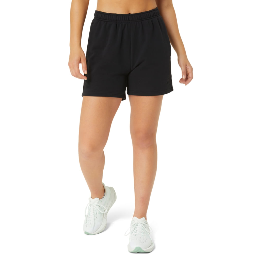 Shorts ASICS French Terry 5In - Feminino - Preto - tam: GG