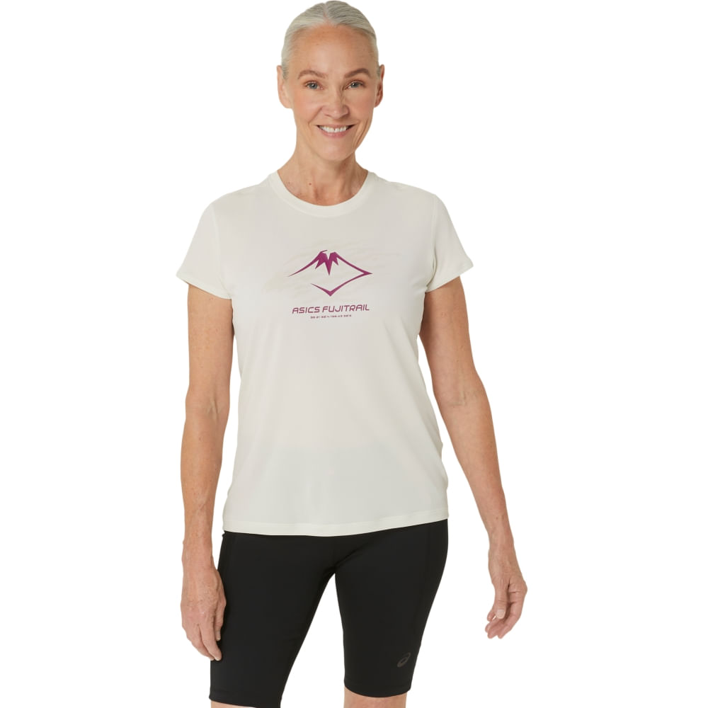 Camiseta ASICS Fujitrail Logo - Feminino - Bege
